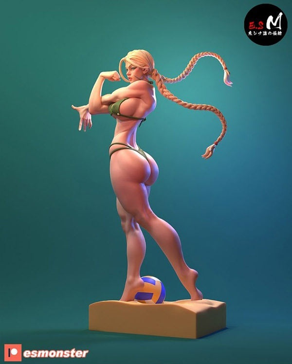 Swimsuit Cammy Style Street Fighter Unpainted Resin Garage Model Kit (1/6-1/12)