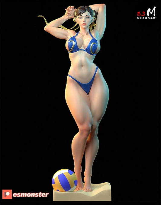 Bikini Chun Li Style Street Fighter Unpainted Resin Garage Model Kit (1/6-1/12)