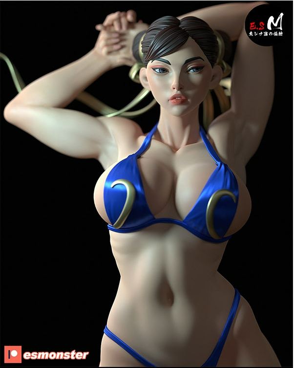 Bikini Chun Li Style Street Fighter Unpainted Resin Garage Model Kit (1/6-1/12)