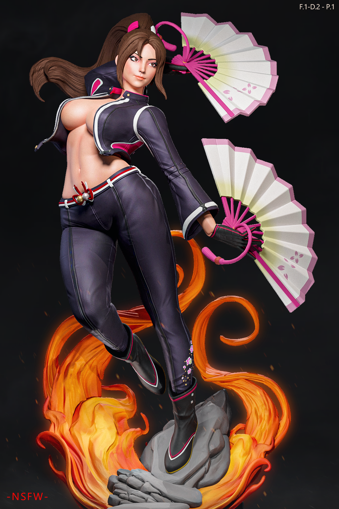 Mai Shiranui Streetwear Style KOF Unpainted Resin Garage Model Kit (1/6-1/12)