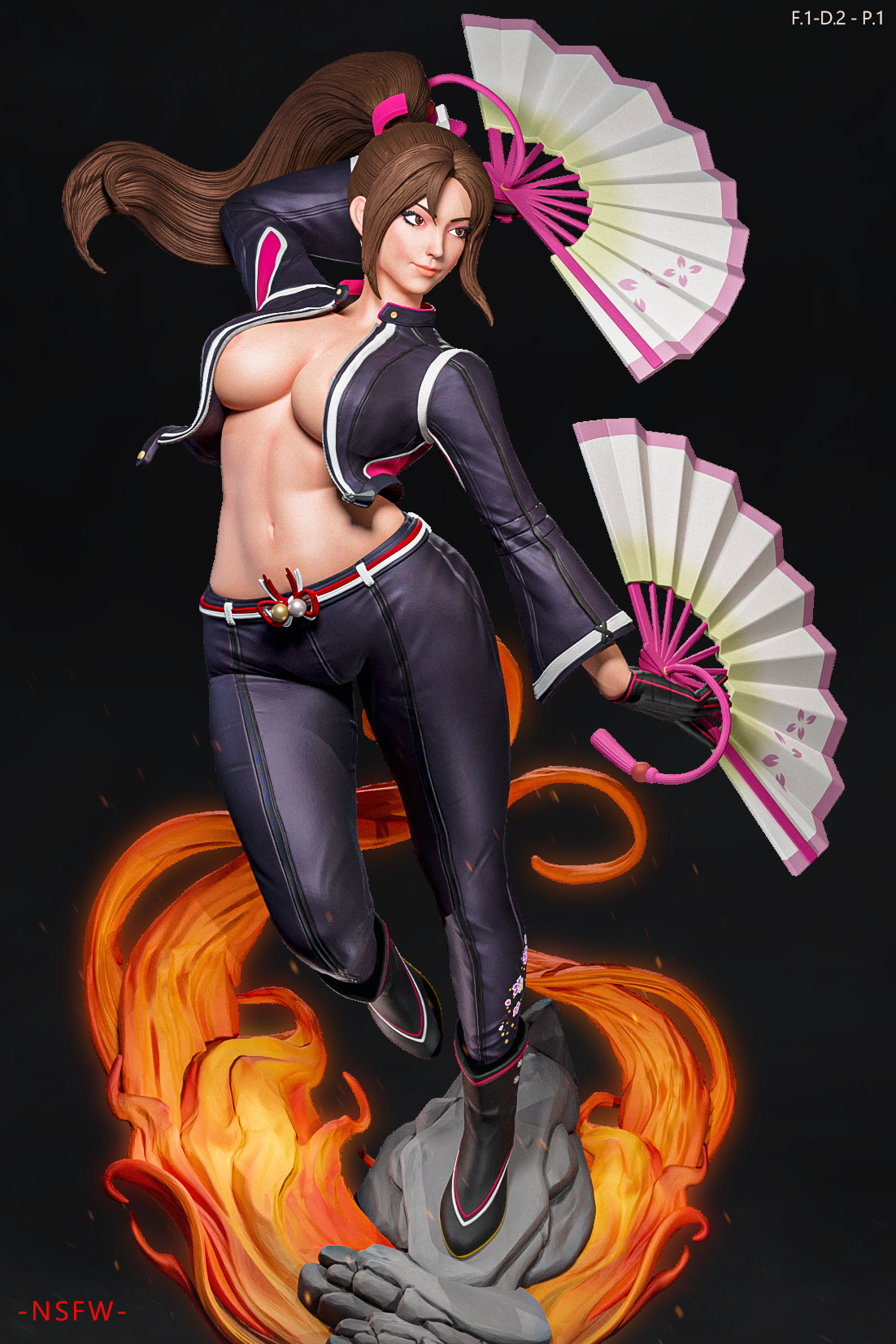 Mai Shiranui Streetwear Style KOF Unpainted Resin Garage Model Kit (1/6-1/12)
