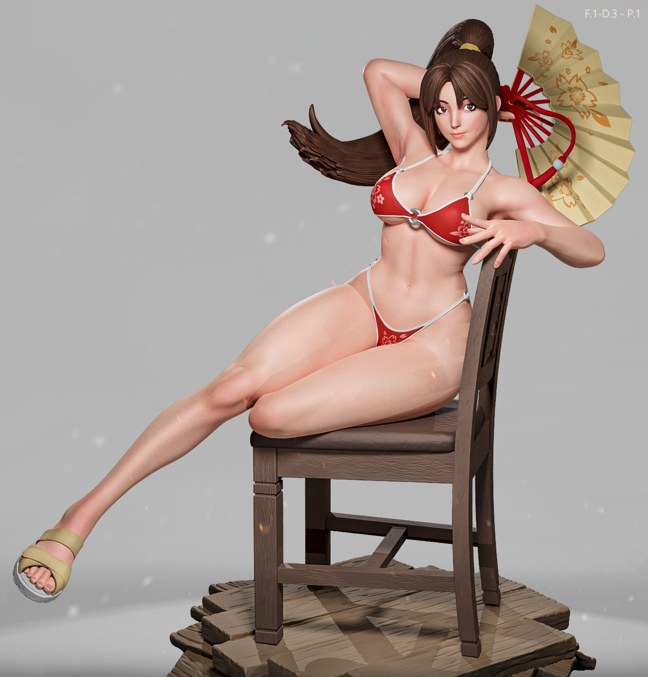 Mai Shiranui Casual Style KOF Unpainted Resin Garage Model Kit (1/6-1/12)