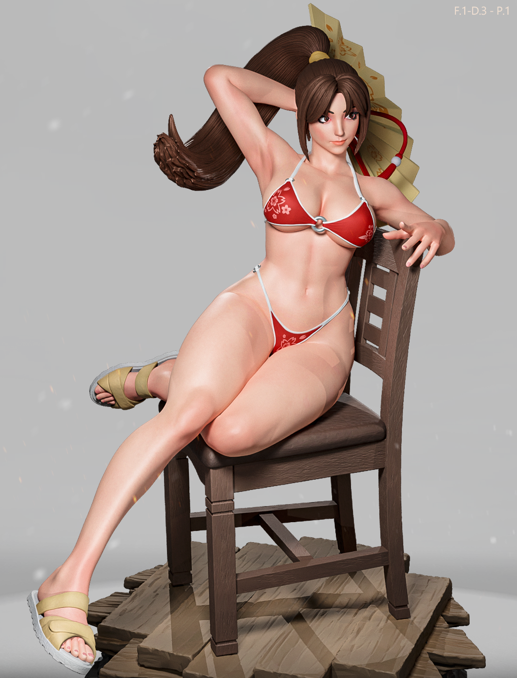 Mai Shiranui Casual Style KOF Unpainted Resin Garage Model Kit (1/6-1/12)