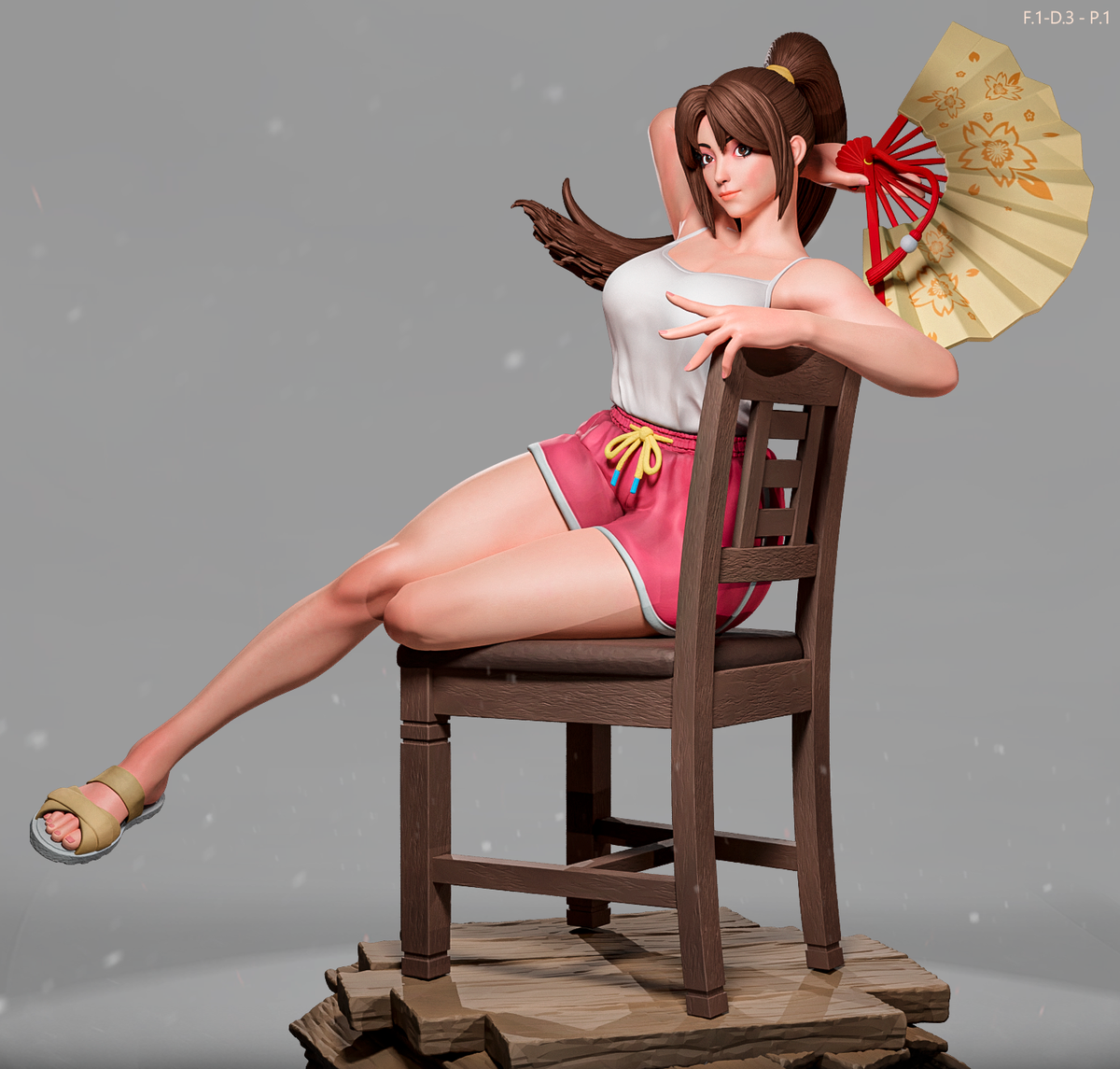 Mai Shiranui Casual Style KOF Unpainted Resin Garage Model Kit (1/6-1/12)
