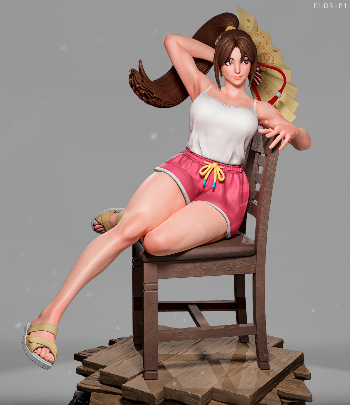 Mai Shiranui Casual Style KOF Unpainted Resin Garage Model Kit (1/6-1/12)