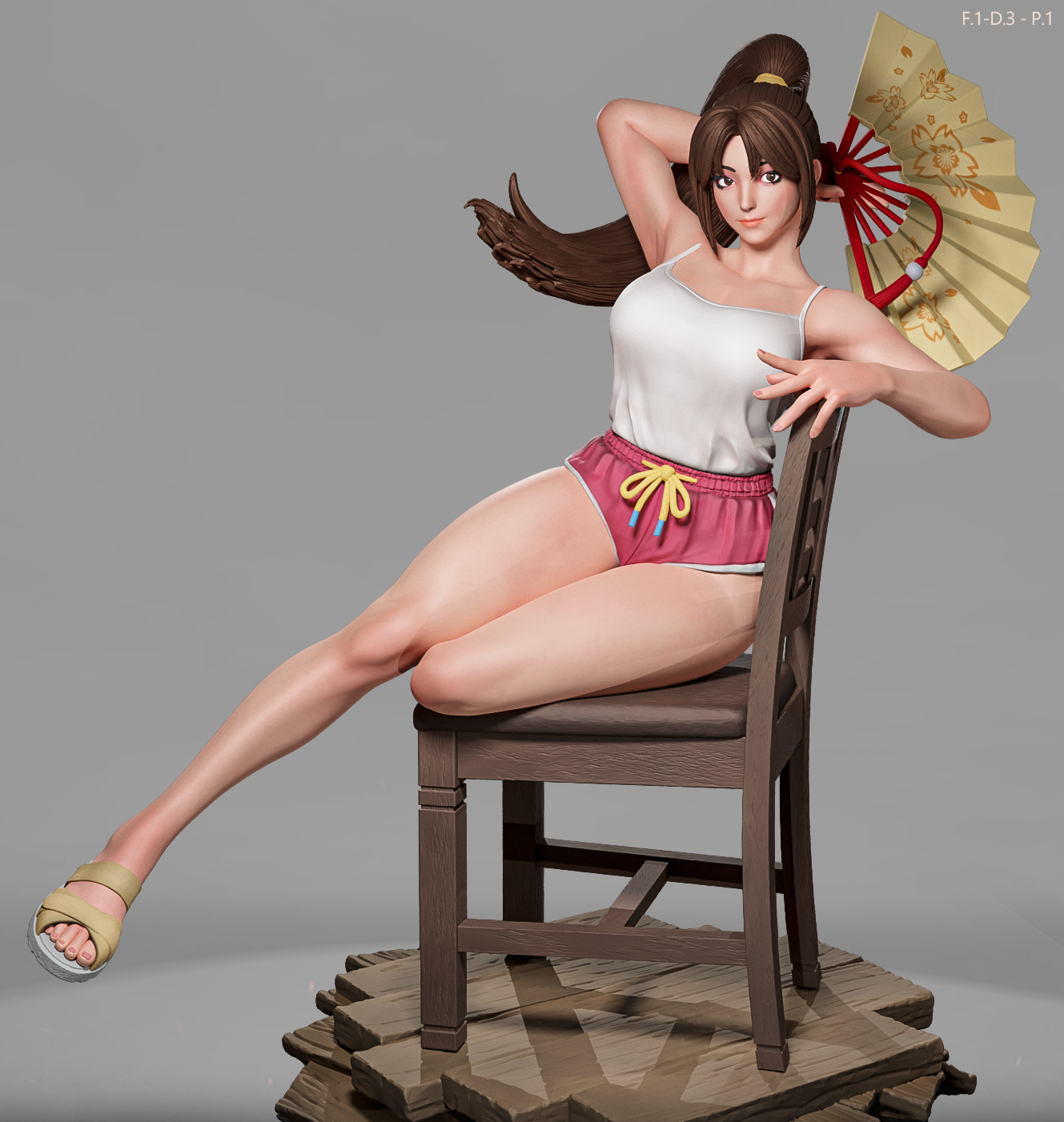 Mai Shiranui Casual Style KOF Unpainted Resin Garage Model Kit (1/6-1/12)