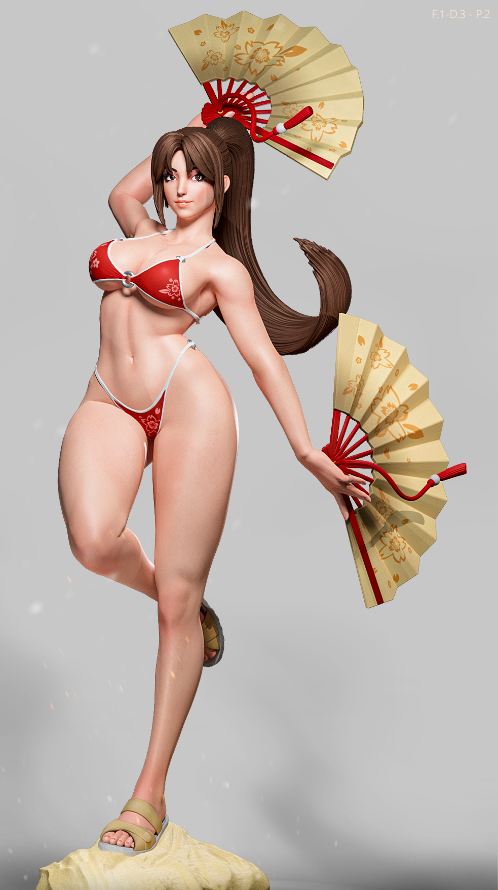 Mai Shiranui Casual Style KOF Unpainted Resin Garage Model Kit (1/6-1/12)