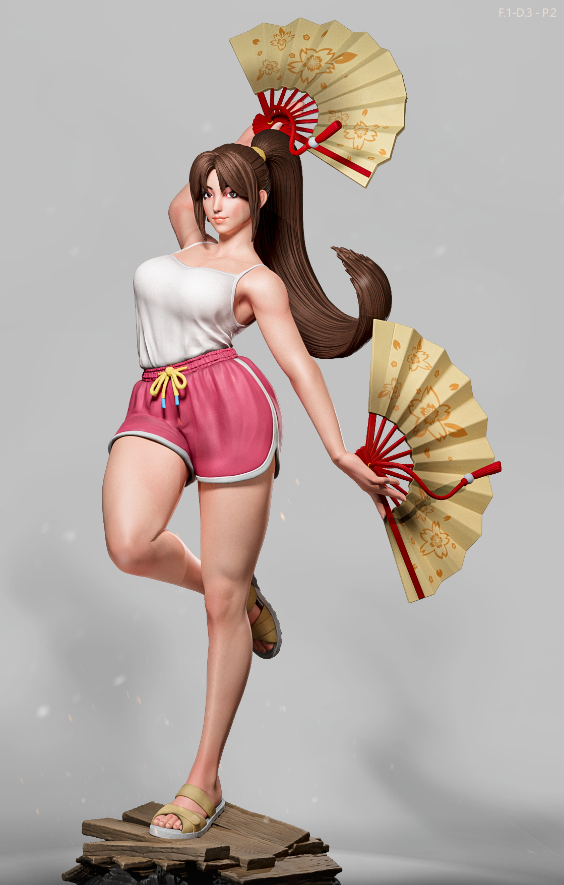 Mai Shiranui Casual Style KOF Unpainted Resin Garage Model Kit (1/6-1/12)