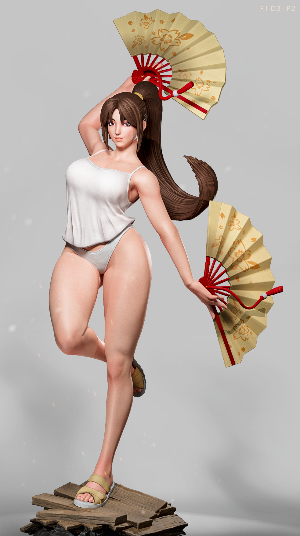 Mai Shiranui Casual Style KOF Unpainted Resin Garage Model Kit (1/6-1/12)