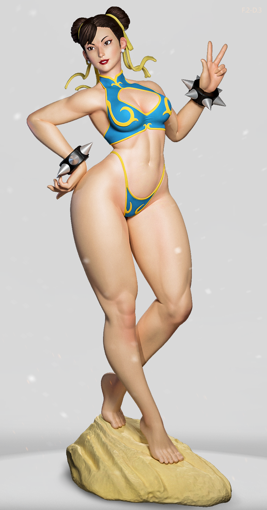Classic Chun Li Style Street Fighter Unpainted Resin Garage Kit (1/6-1/12)