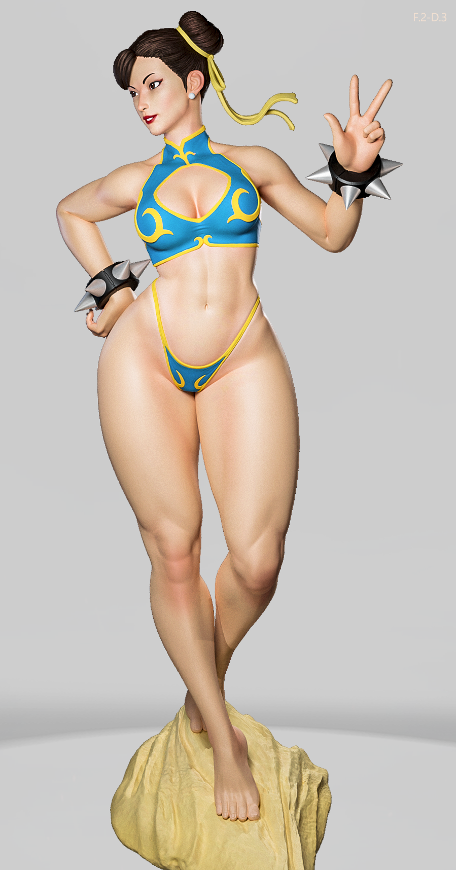 Classic Chun Li Style Street Fighter Unpainted Resin Garage Kit (1/6-1/12)