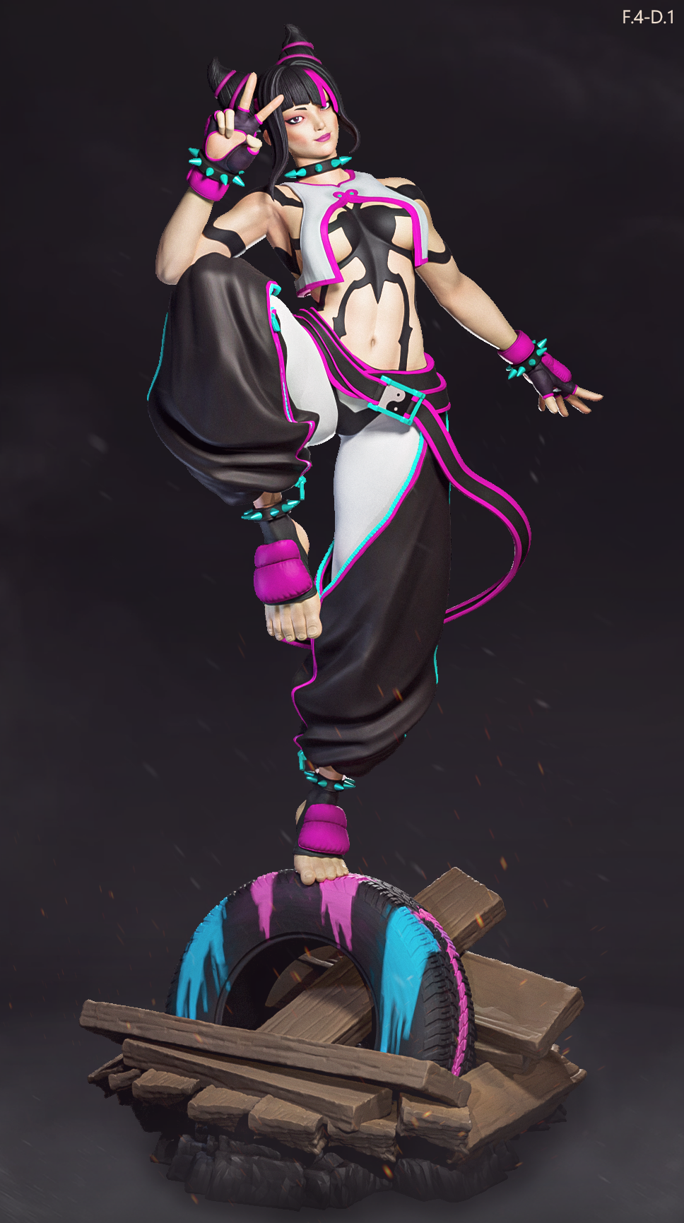 Classic Juri Style Street Fighter Unpainted Resin Garage Kit (1/6-1/12)