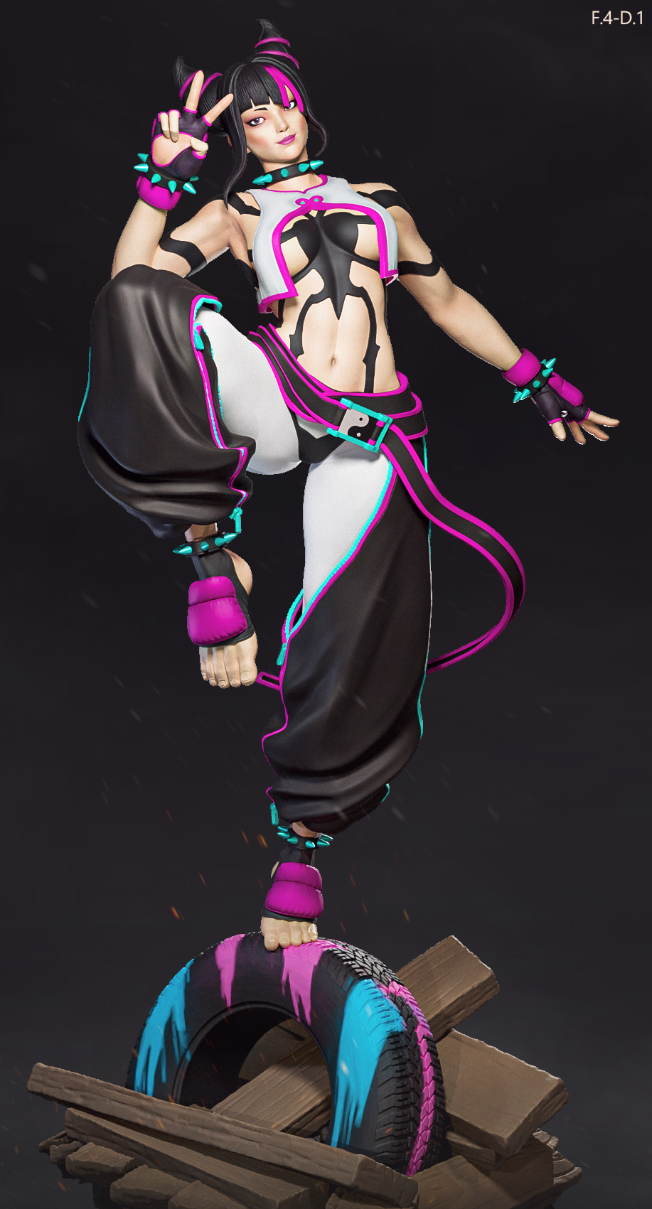 Classic Juri Style Street Fighter Unpainted Resin Garage Kit (1/6-1/12)