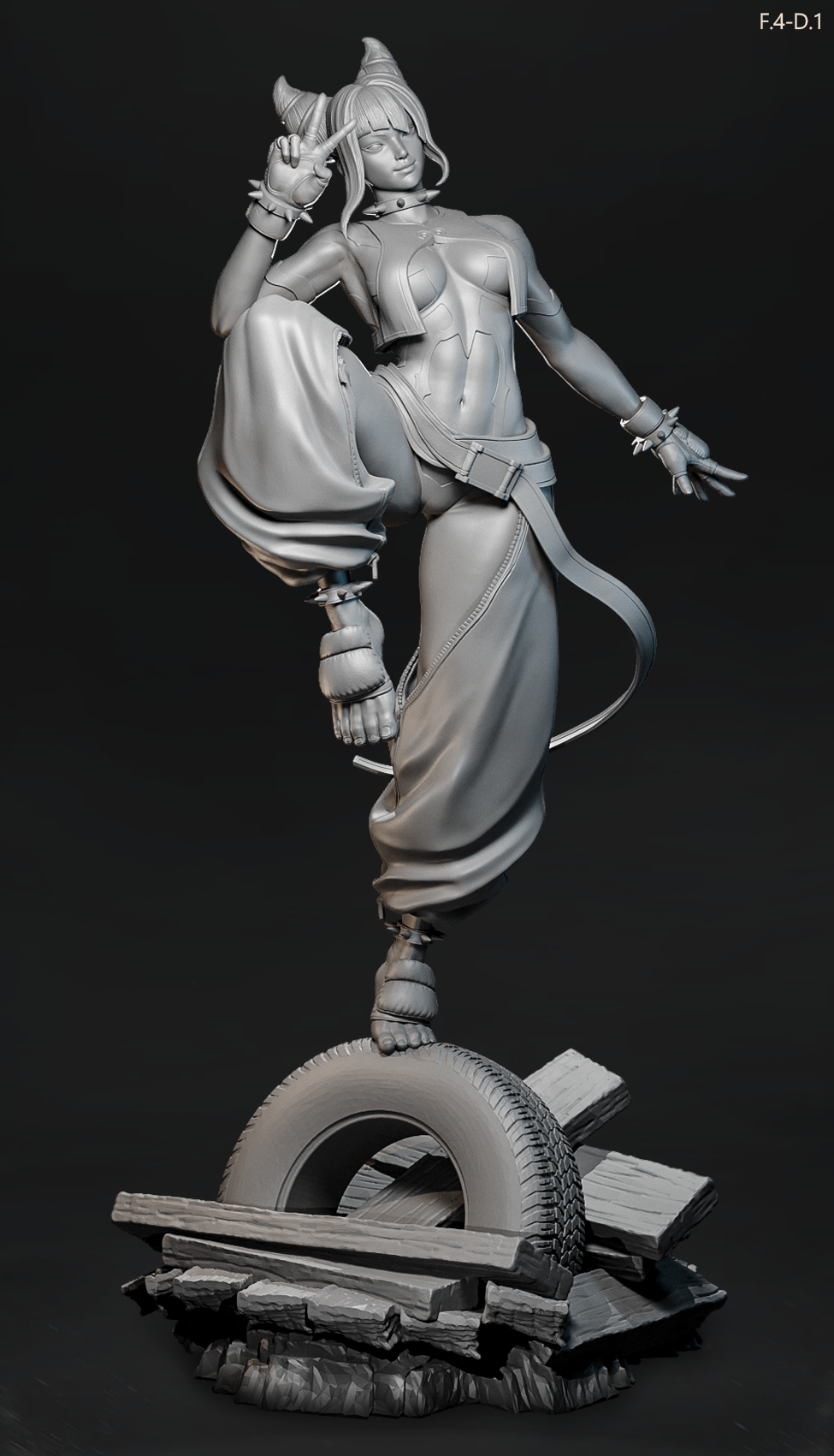 Classic Juri Style Street Fighter Unpainted Resin Garage Kit (1/6-1/12)