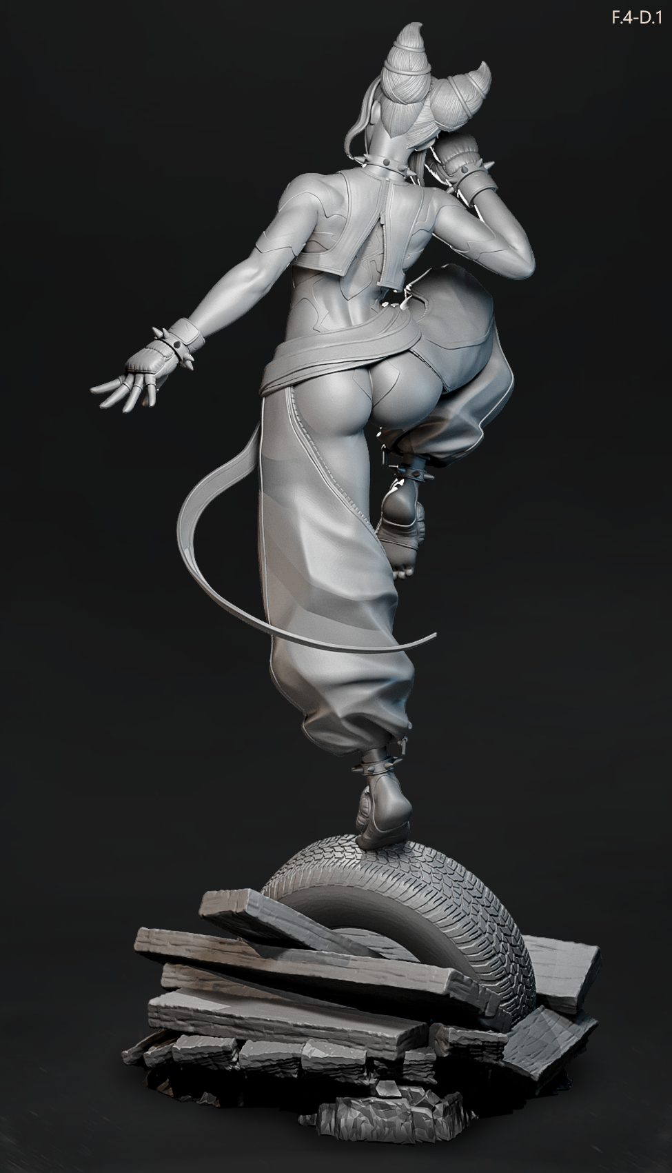 Classic Juri Style Street Fighter Unpainted Resin Garage Kit (1/6-1/12)