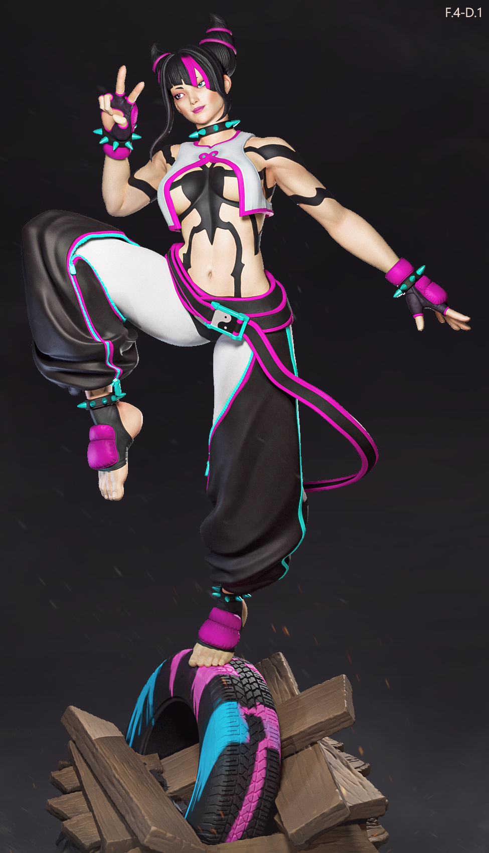 Classic Juri Style Street Fighter Unpainted Resin Garage Kit (1/6-1/12)