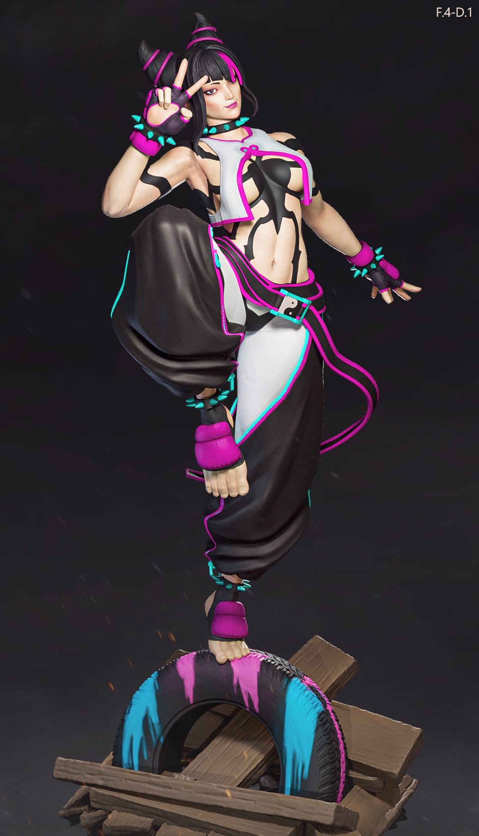 Classic Juri Style Street Fighter Unpainted Resin Garage Kit (1/6-1/12)