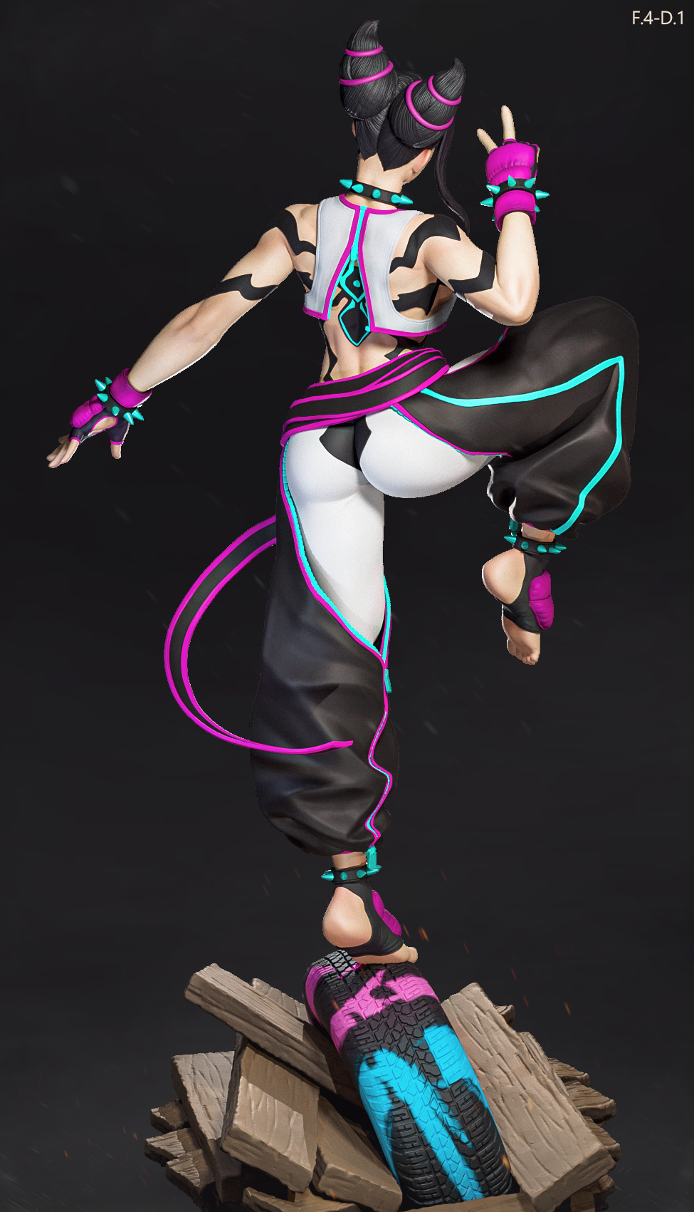 Classic Juri Style Street Fighter Unpainted Resin Garage Kit (1/6-1/12)