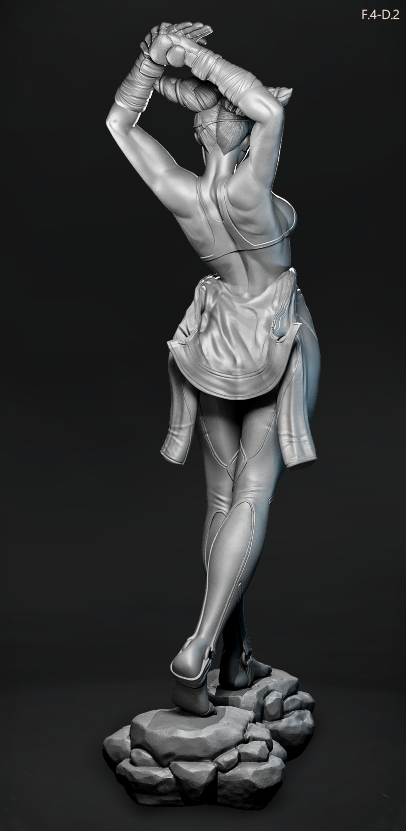 Classic Juri Style Street Fighter Unpainted Resin Garage Kit (1/6-1/12)