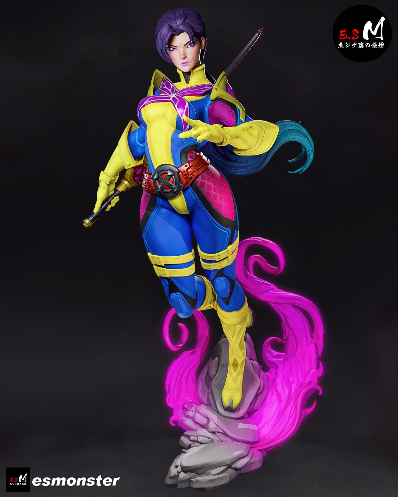 Psylocke Attack Style X-Men 97 Unpainted Resin Garage Model Kit (1/6-1/12)
