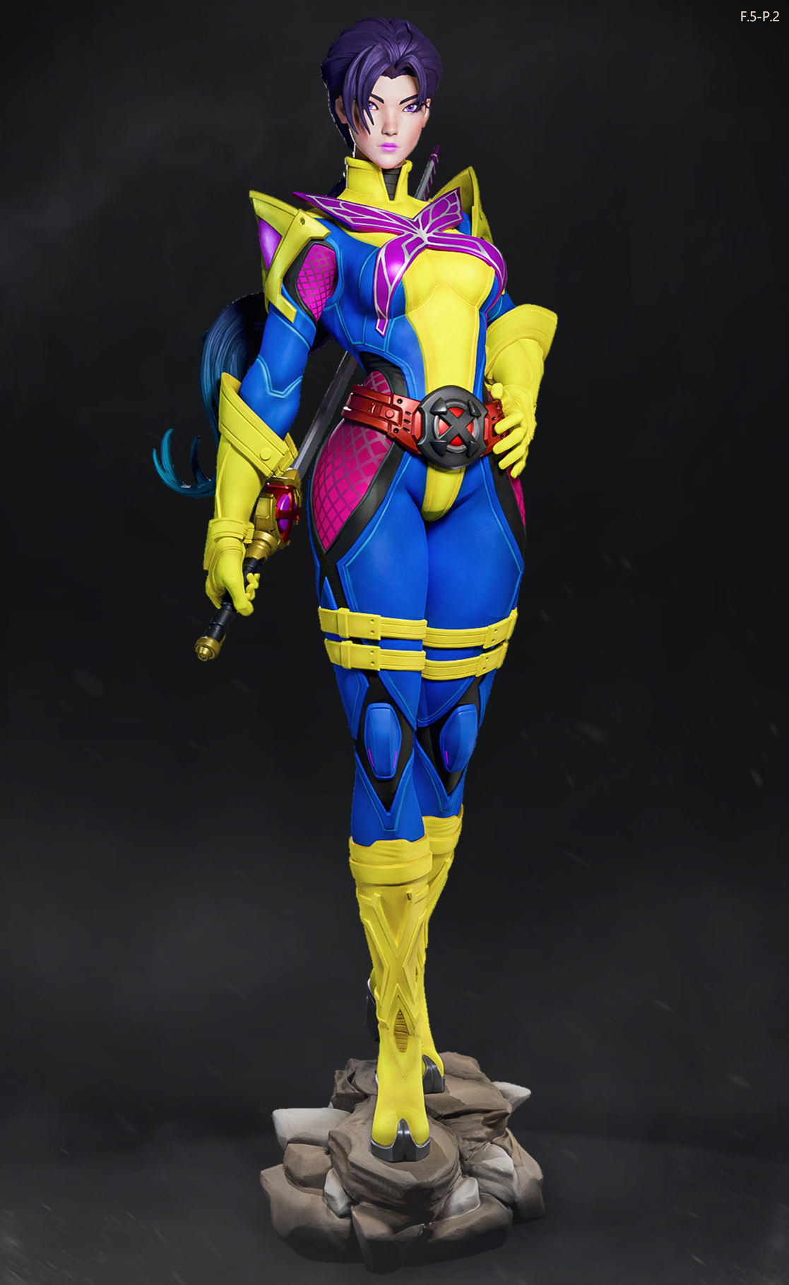 Psylocke Attack Style X-Men 97 Unpainted Resin Garage Model Kit (1/6-1/12)