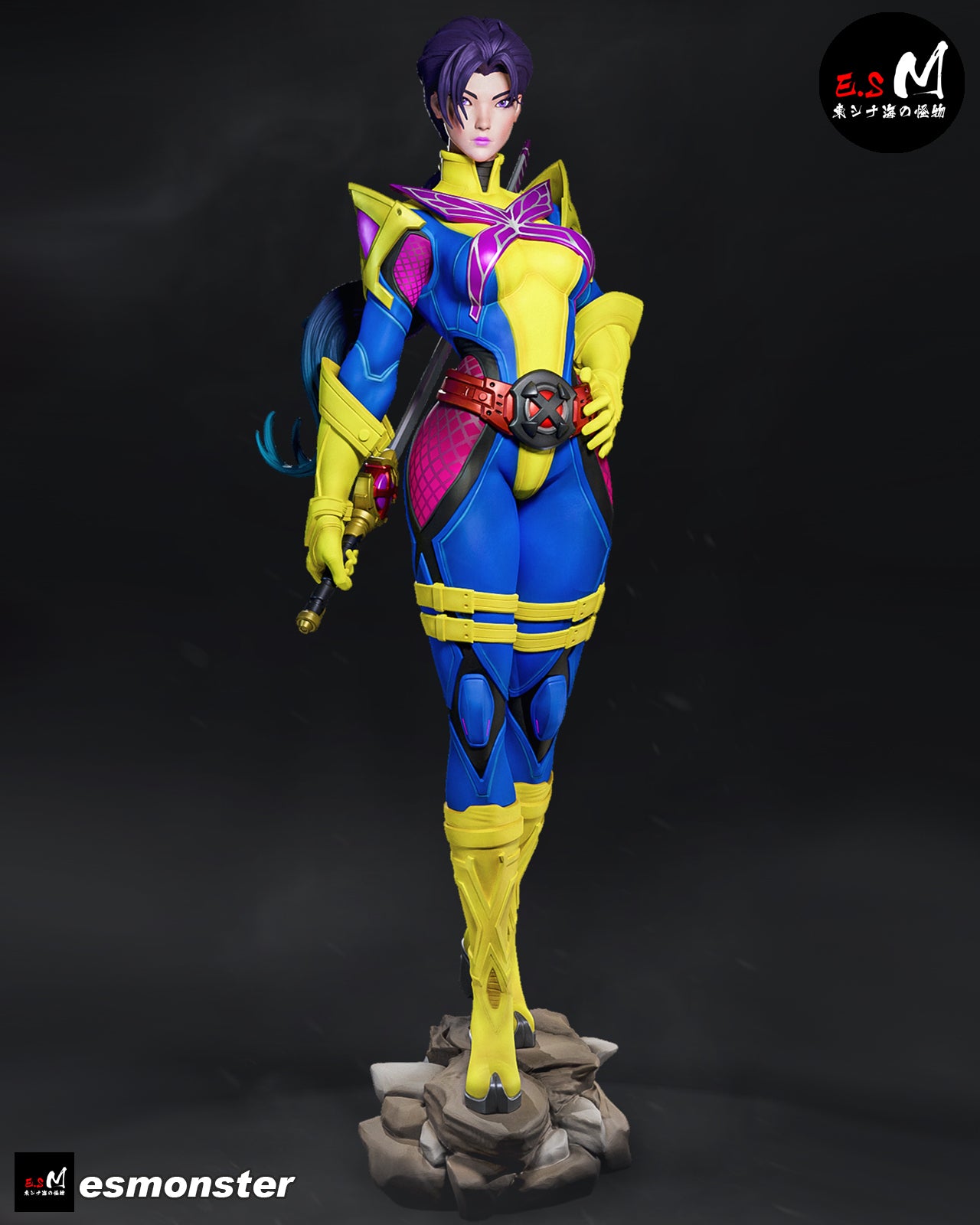 Psylocke Attack Style X-Men 97 Unpainted Resin Garage Model Kit (1/6-1/12)