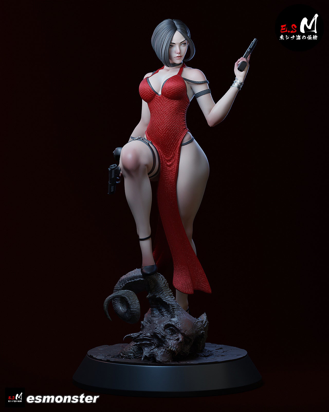 Dual Pistol Ada Style Resident Evil Unpainted Resin Garage Model Kit (1/6-1/12)