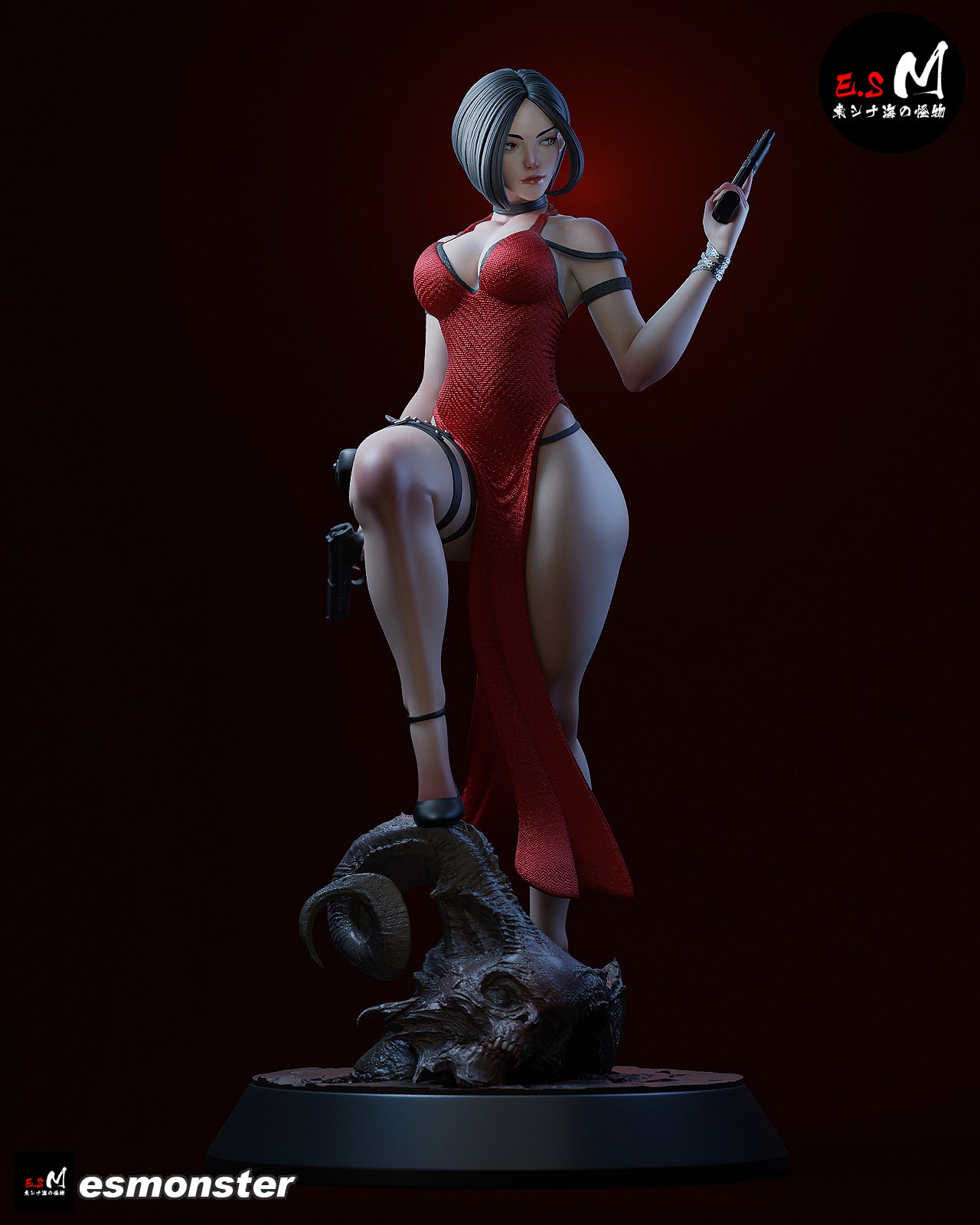 Dual Pistol Ada Style Resident Evil Unpainted Resin Garage Model Kit (1/6-1/12)