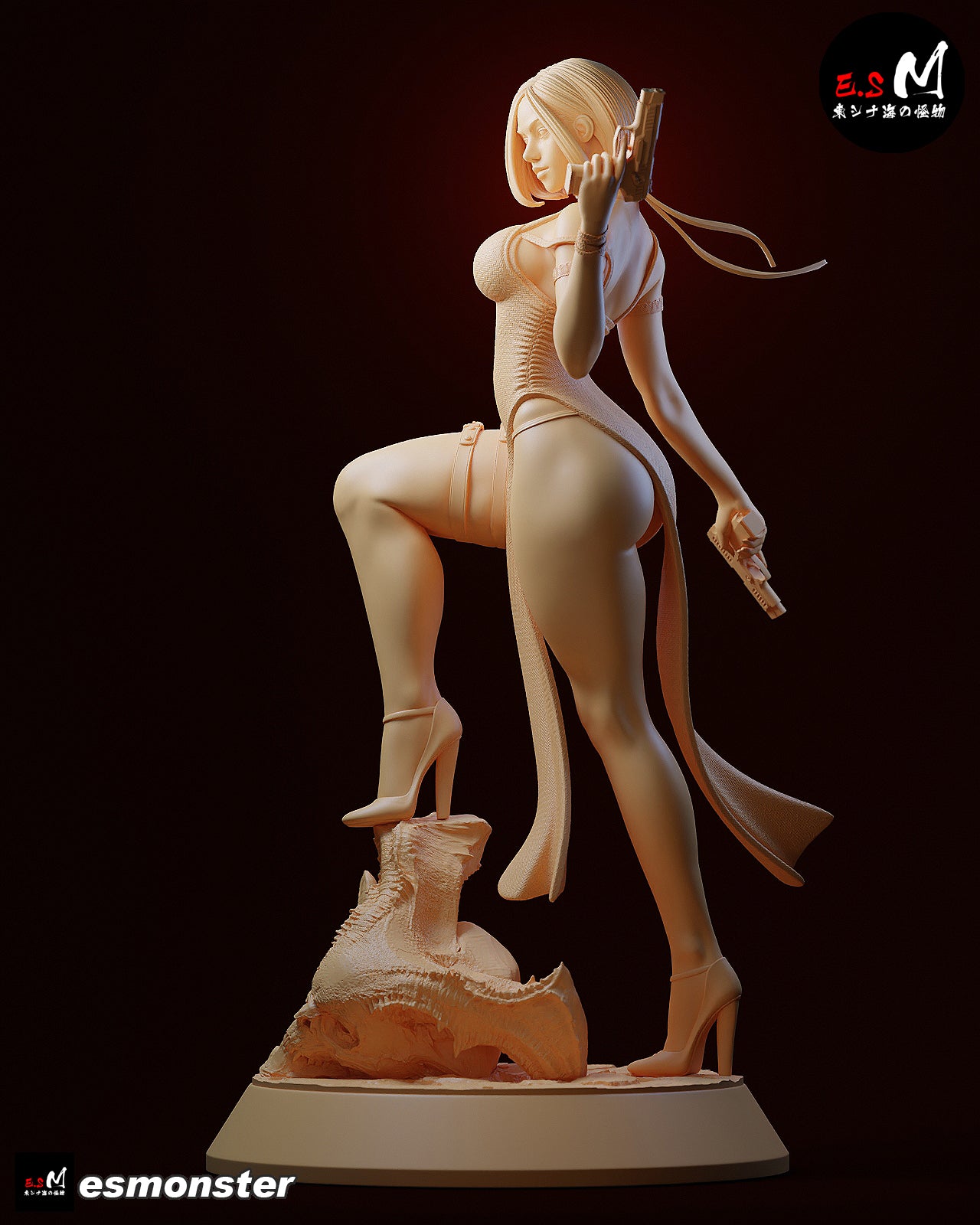 Dual Pistol Ada Style Resident Evil Unpainted Resin Garage Model Kit (1/6-1/12)