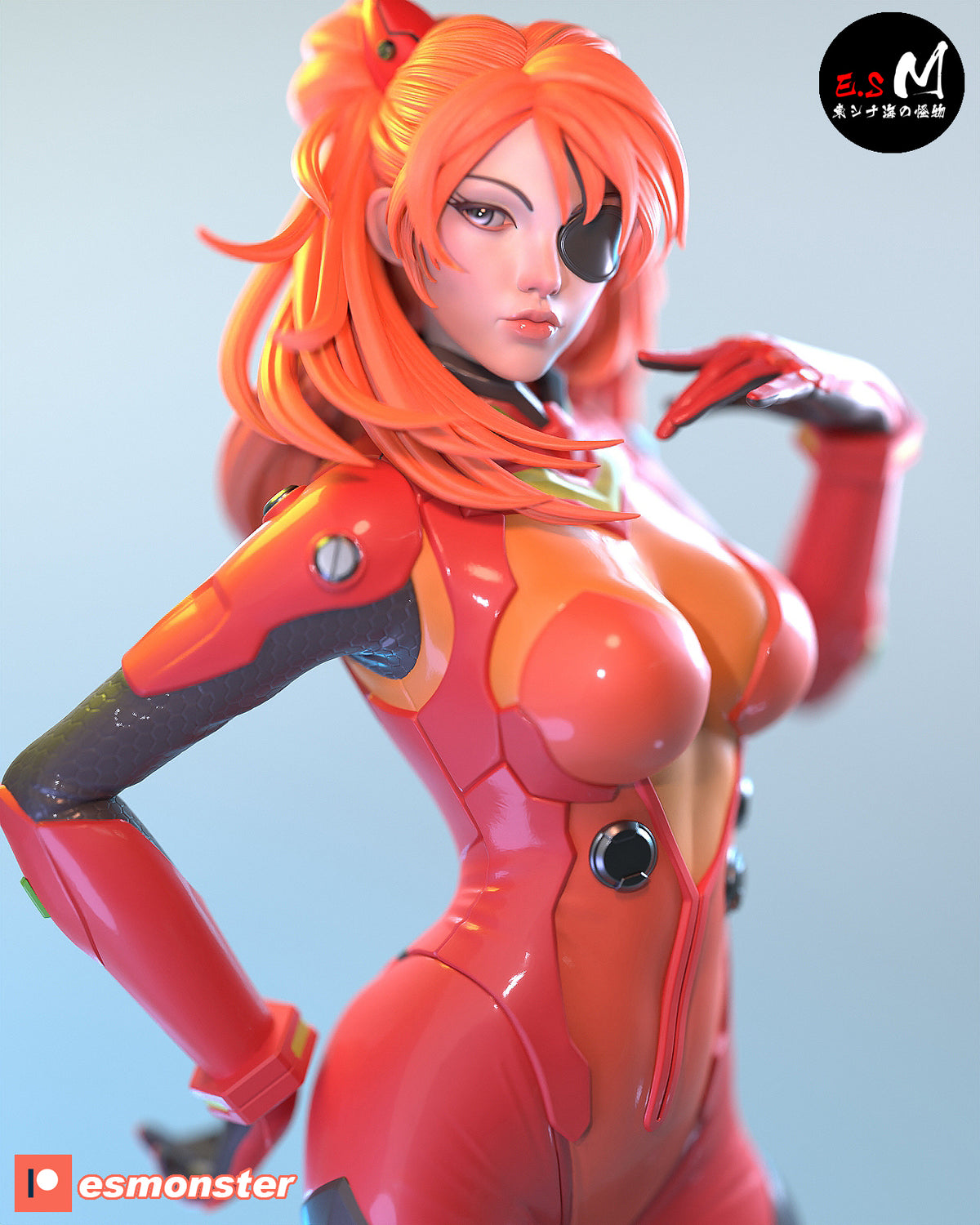 Asuka Style Evangelion Relaxed Unpainted Resin Garage Kit (1/6-1/12)