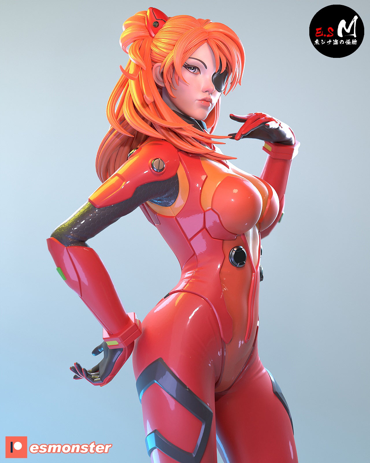 Asuka Style Evangelion Relaxed Unpainted Resin Garage Kit (1/6-1/12)