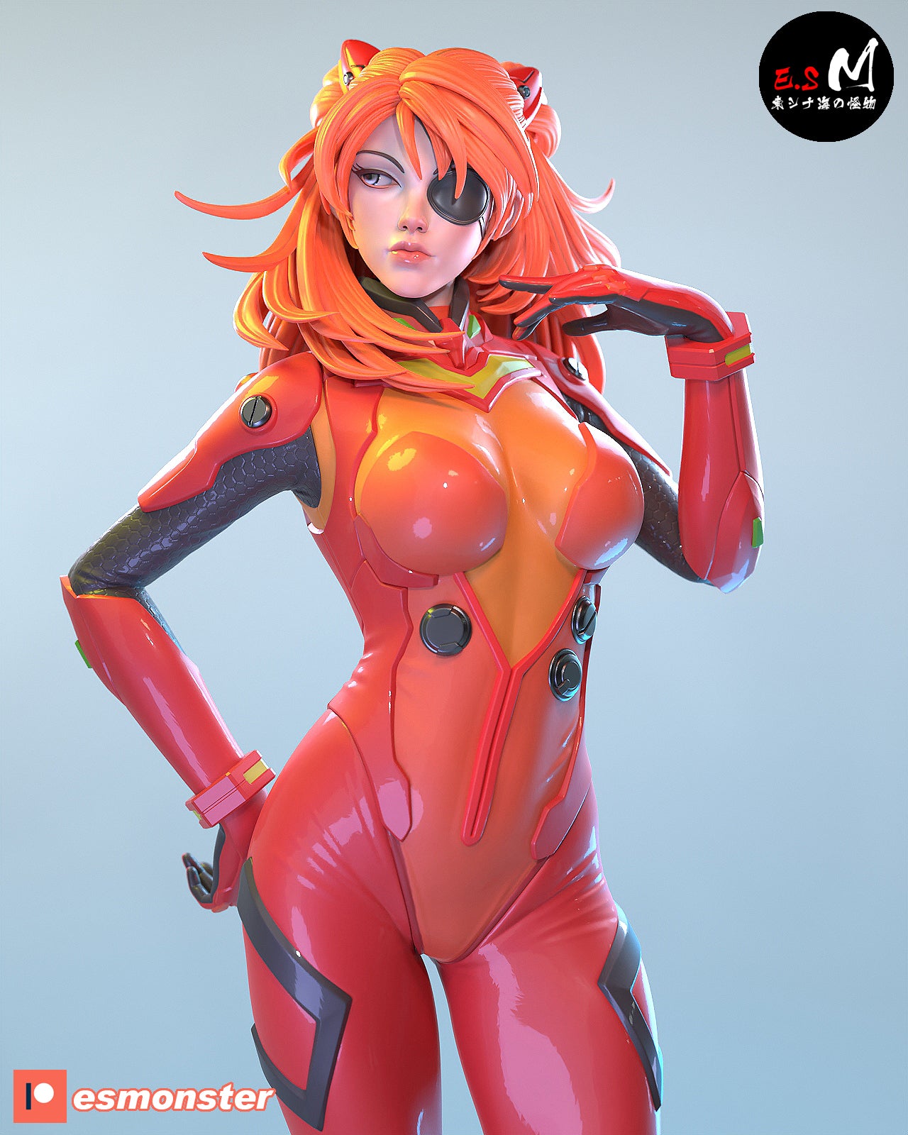 Asuka Style Evangelion Relaxed Unpainted Resin Garage Kit (1/6-1/12)