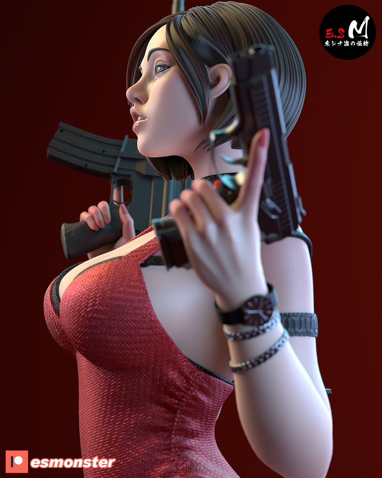 Rifle Ada Style Resident Evil Unpainted Resin Garage Model Kit (1/6-1/12)