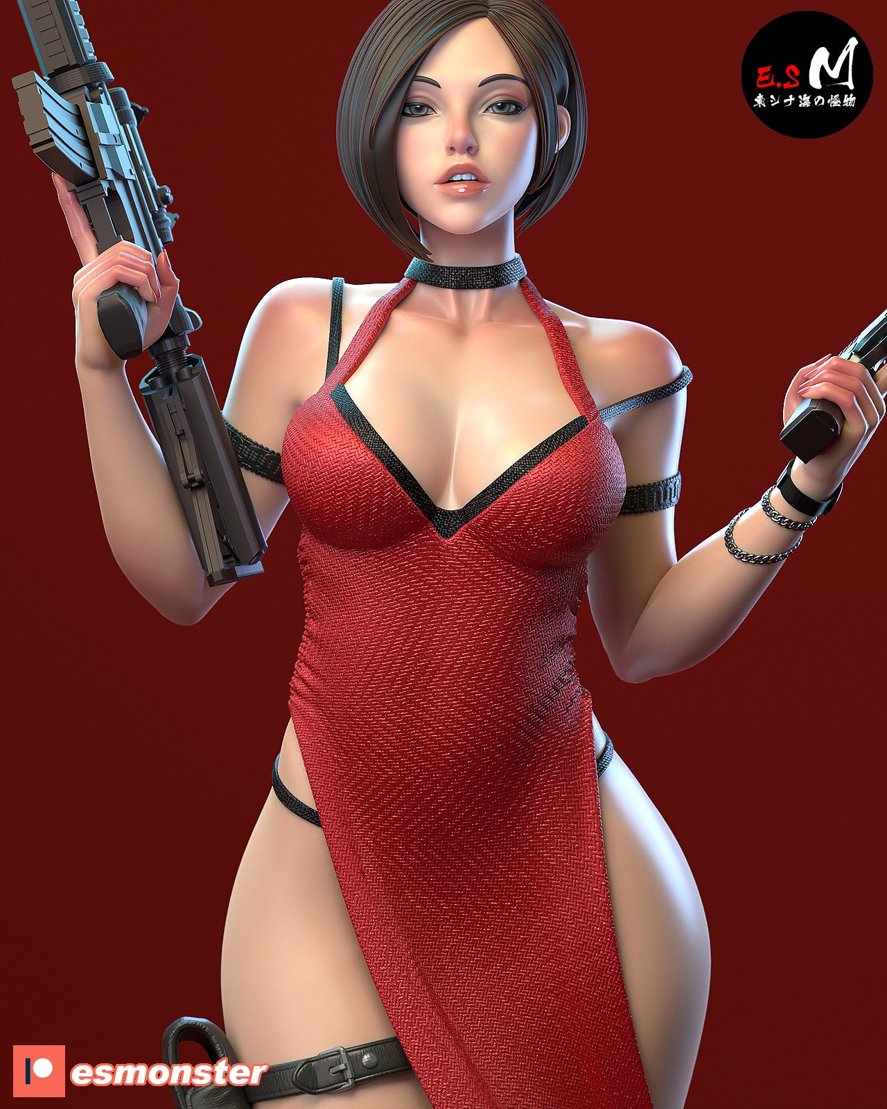 Rifle Ada Style Resident Evil Unpainted Resin Garage Model Kit (1/6-1/12)