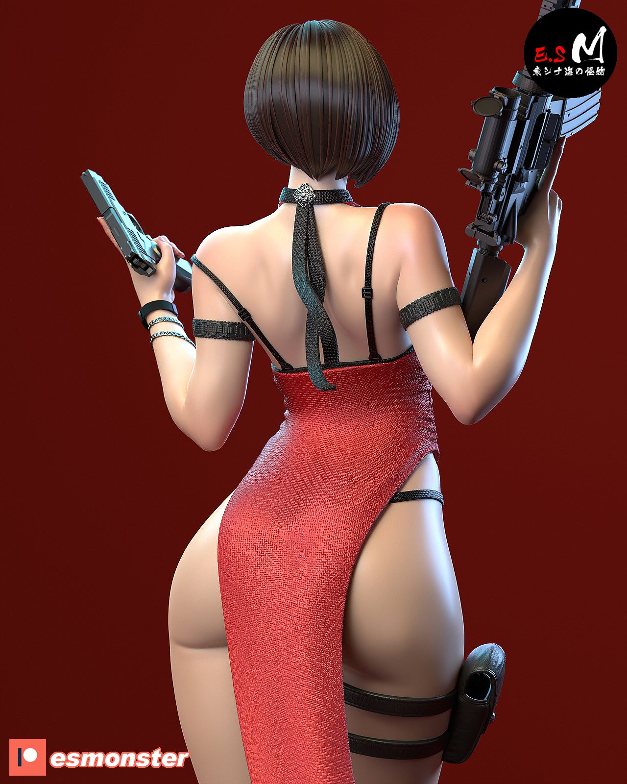 Rifle Ada Style Resident Evil Unpainted Resin Garage Model Kit (1/6-1/12)
