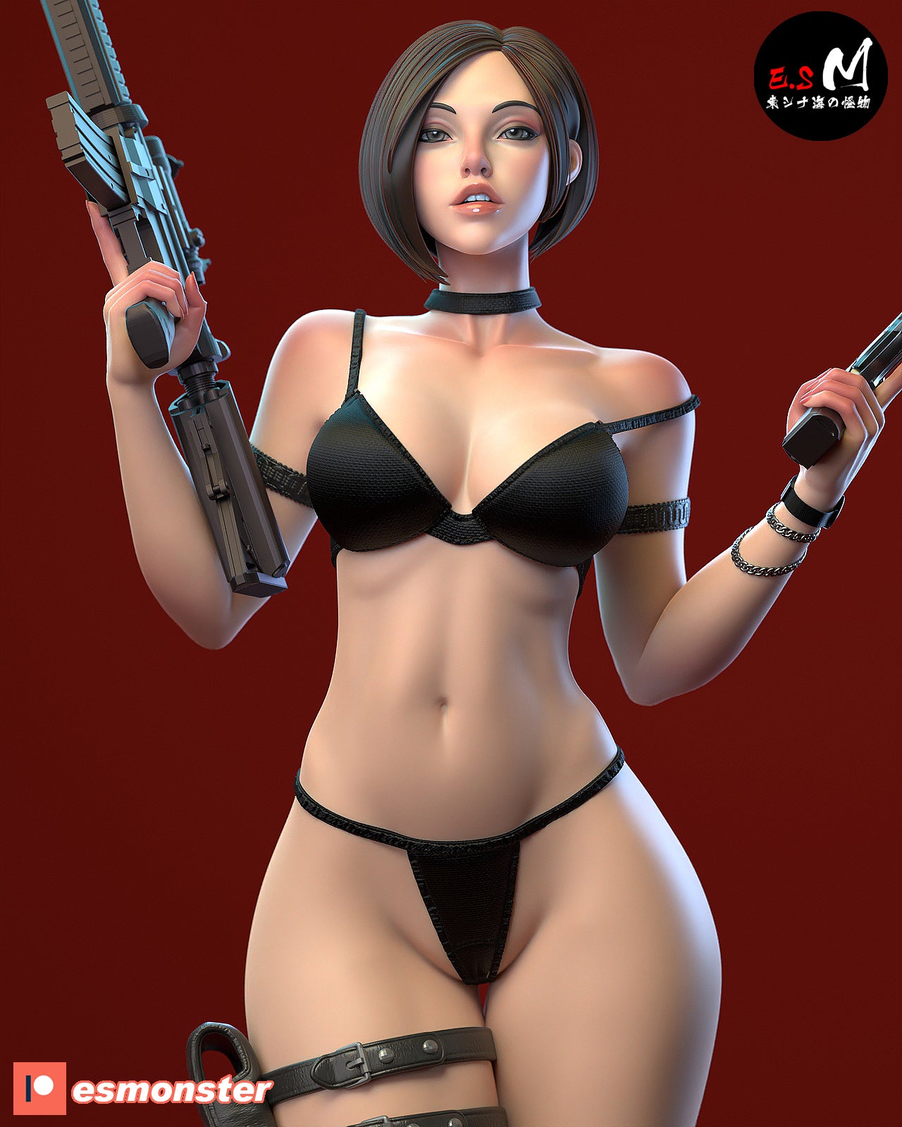Rifle Ada Style Resident Evil Unpainted Resin Garage Model Kit (1/6-1/12)
