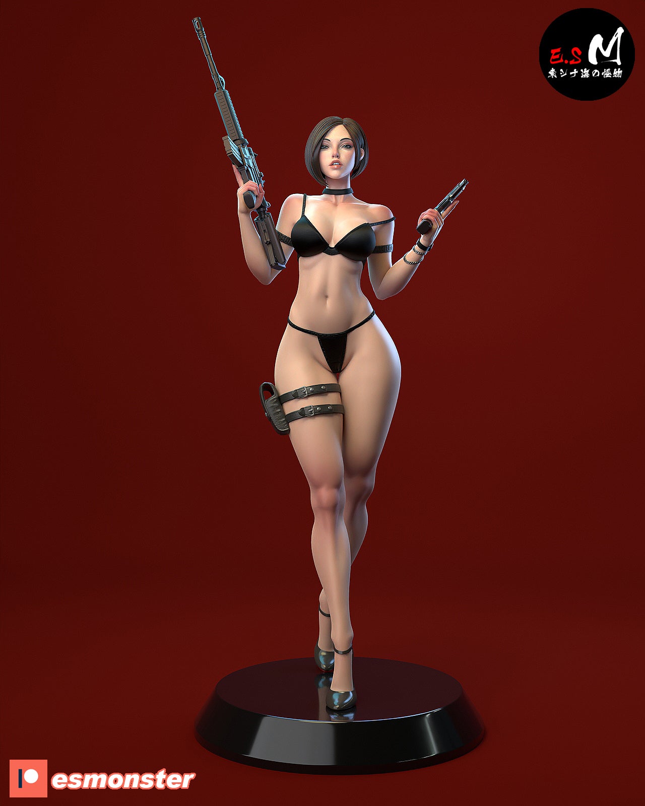 Rifle Ada Style Resident Evil Unpainted Resin Garage Model Kit (1/6-1/12)