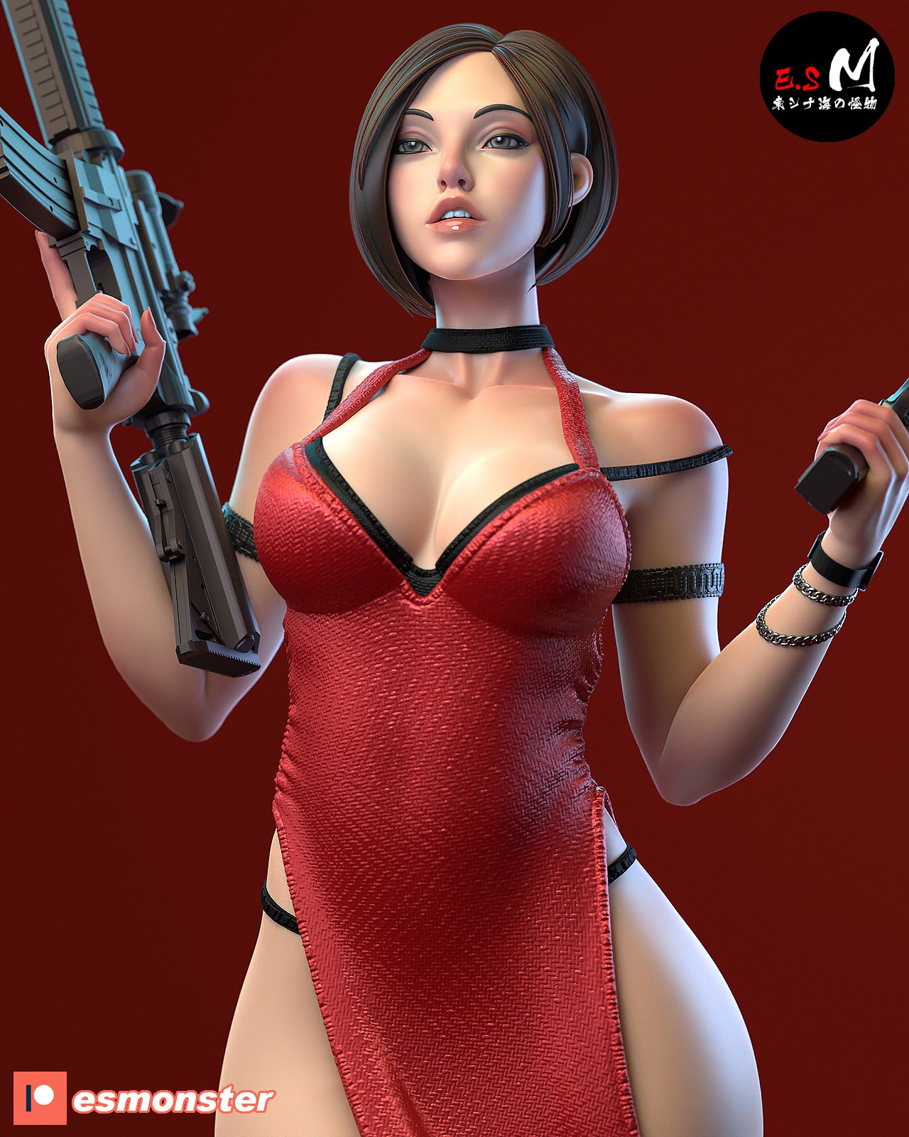 Rifle Ada Style Resident Evil Unpainted Resin Garage Model Kit (1/6-1/12)