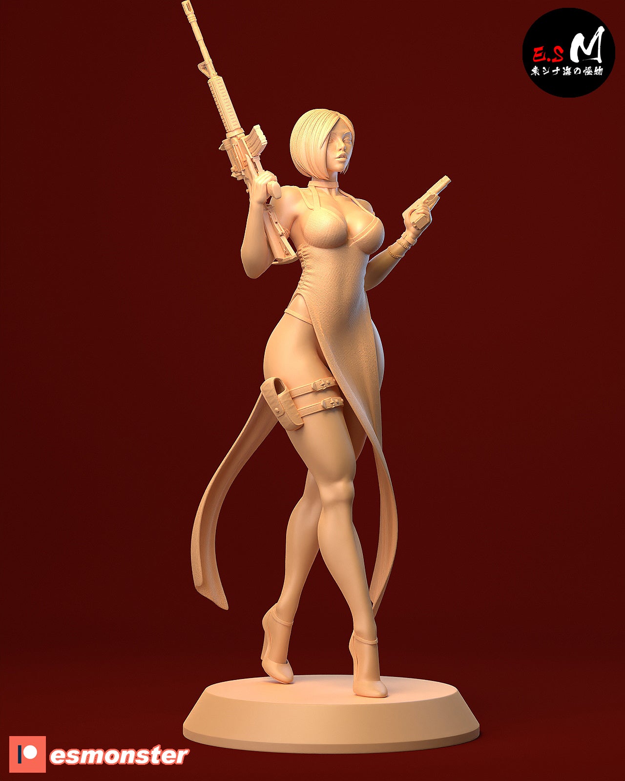Rifle Ada Style Resident Evil Unpainted Resin Garage Model Kit (1/6-1/12)