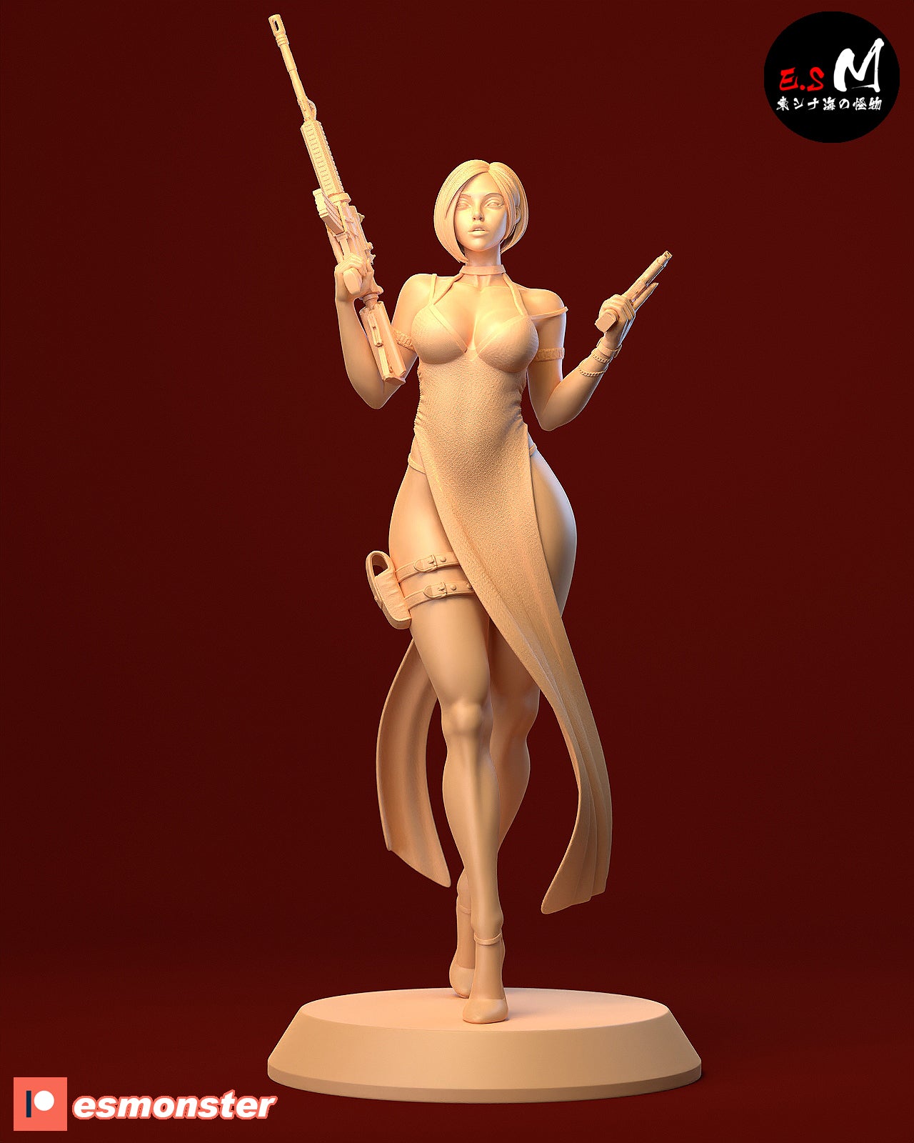 Rifle Ada Style Resident Evil Unpainted Resin Garage Model Kit (1/6-1/12)