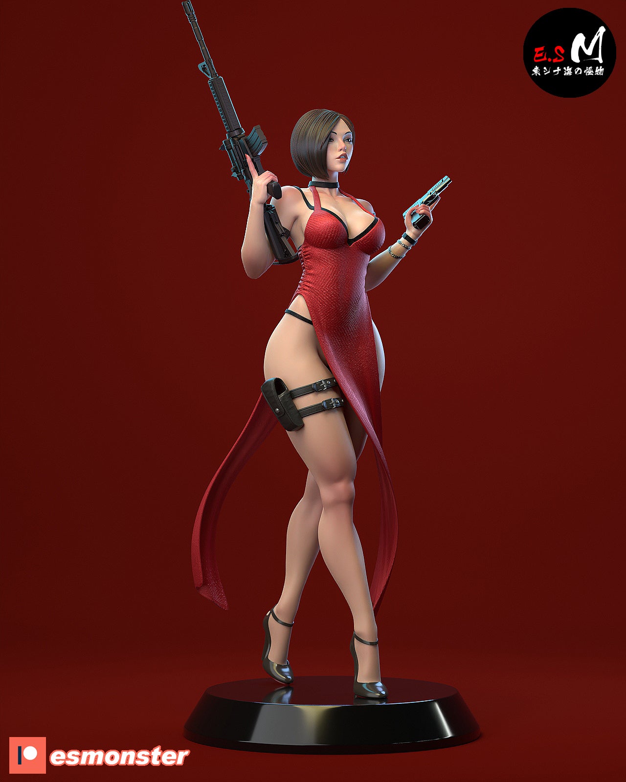 Rifle Ada Style Resident Evil Unpainted Resin Garage Model Kit (1/6-1/12)