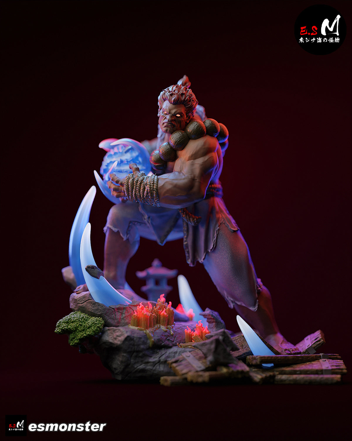 Demon Akuma Style Street Fighter Unpainted Resin Garage Kit (1/6-1/12)