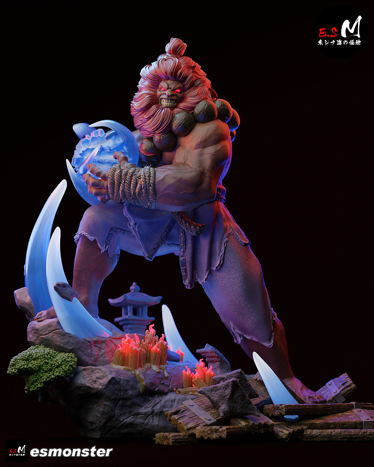 Demon Akuma Style Street Fighter Unpainted Resin Garage Kit (1/6-1/12)