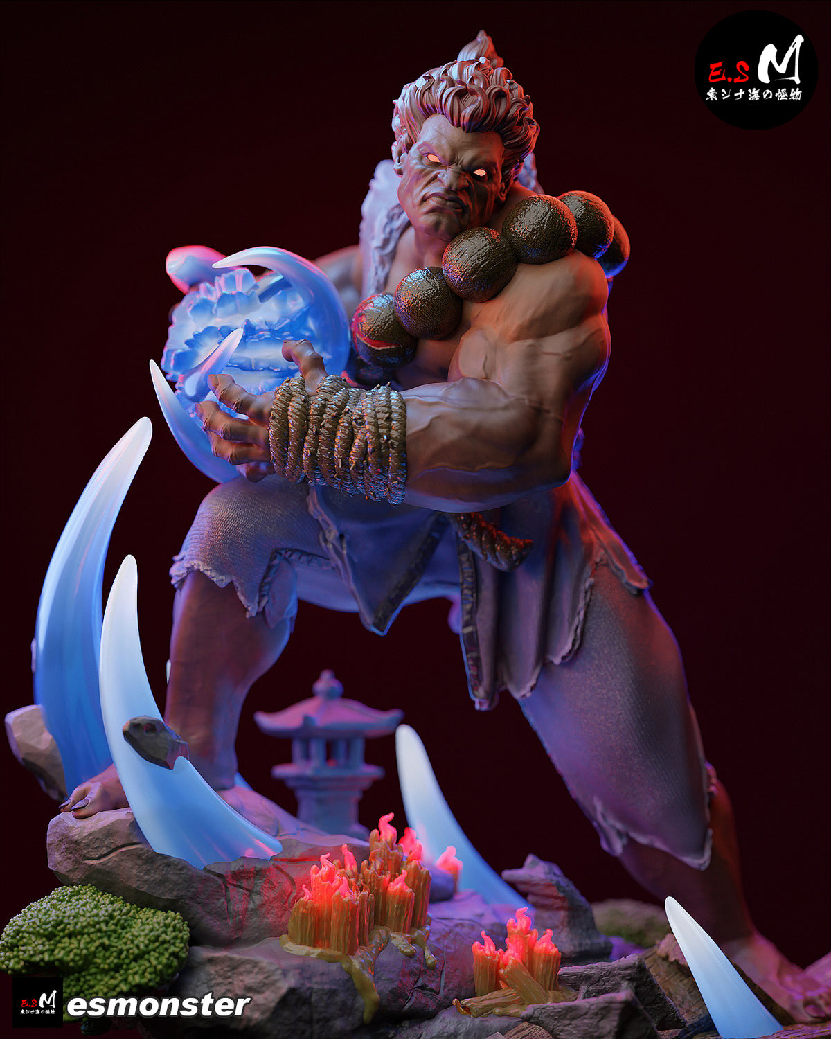 Demon Akuma Style Street Fighter Unpainted Resin Garage Kit (1/6-1/12)