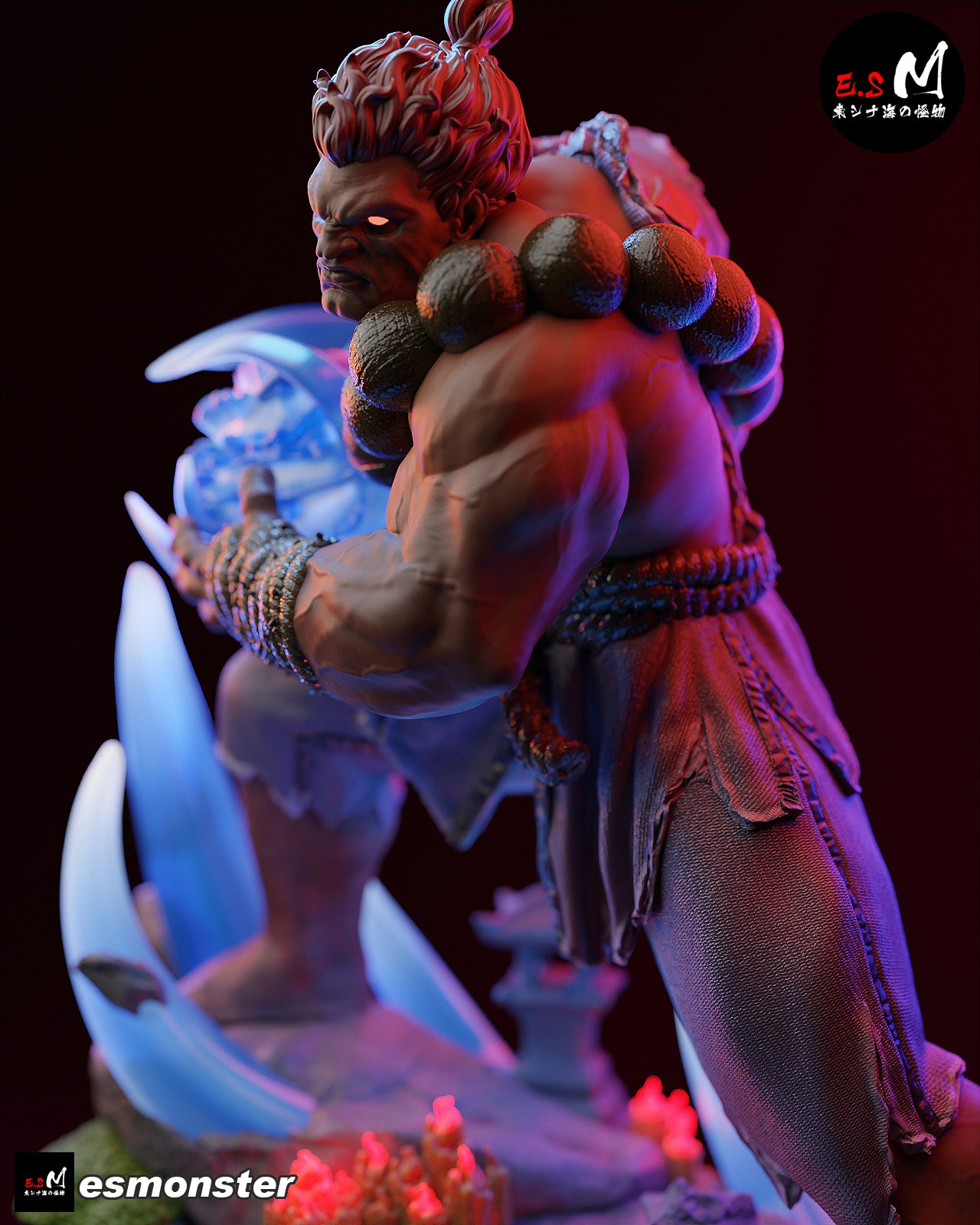 Demon Akuma Style Street Fighter Unpainted Resin Garage Kit (1/6-1/12)