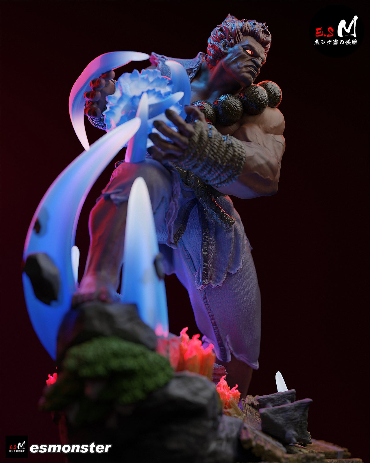 Demon Akuma Style Street Fighter Unpainted Resin Garage Kit (1/6-1/12)