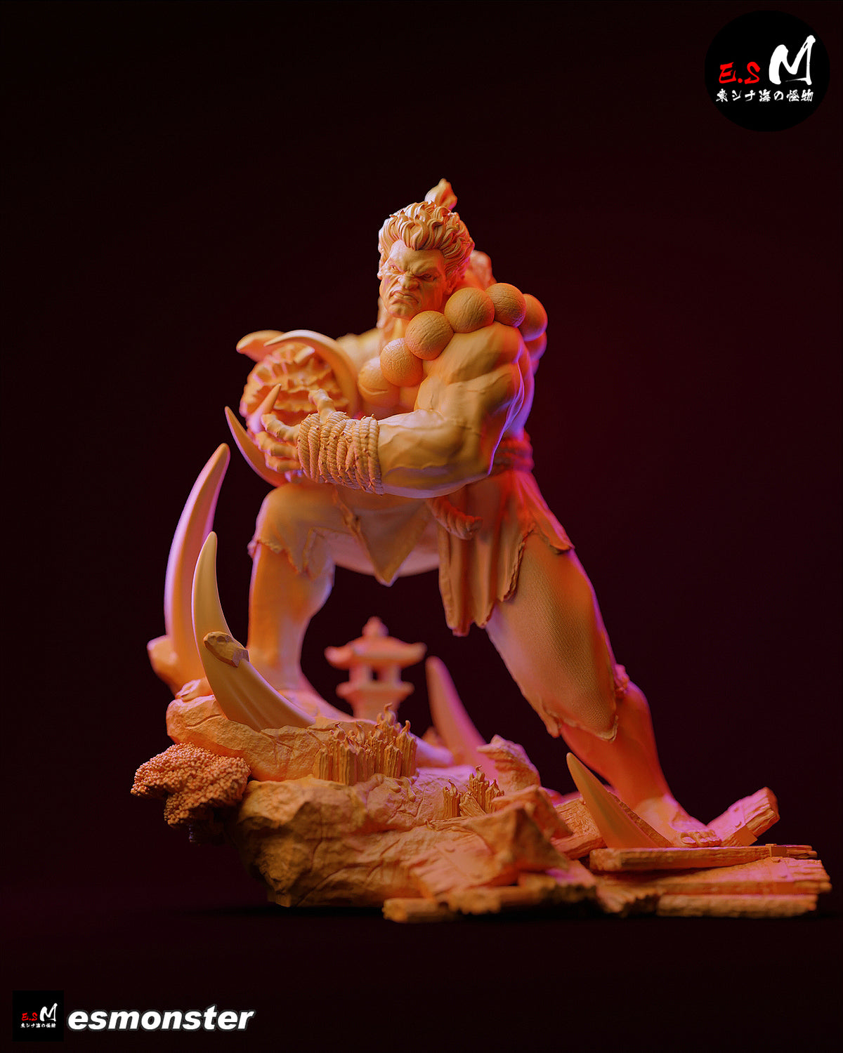 Demon Akuma Style Street Fighter Unpainted Resin Garage Kit (1/6-1/12)