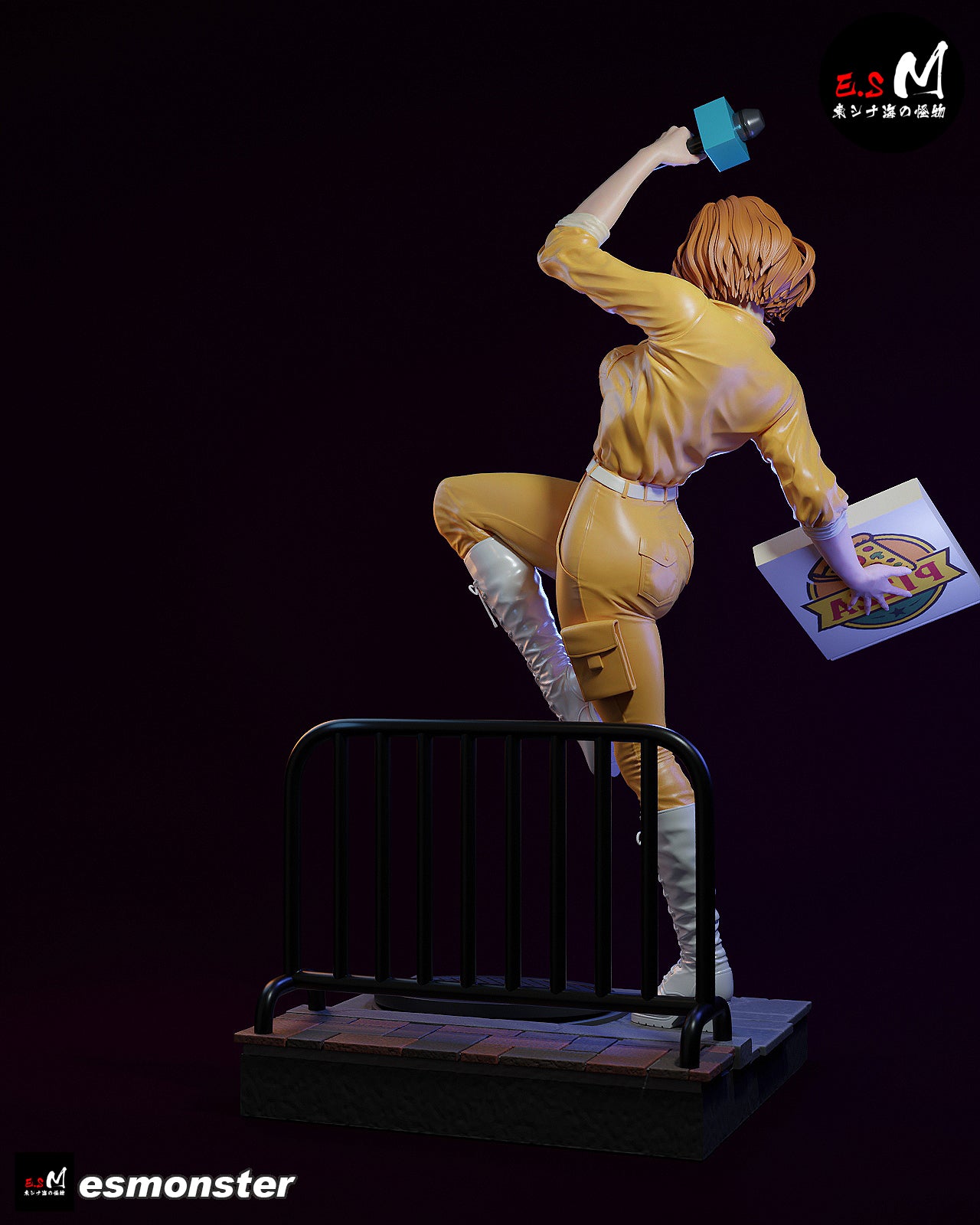 April O'Neil Pizza Style TMNT Cartoon Unpainted Resin Garage Kit (1/6-1/12)