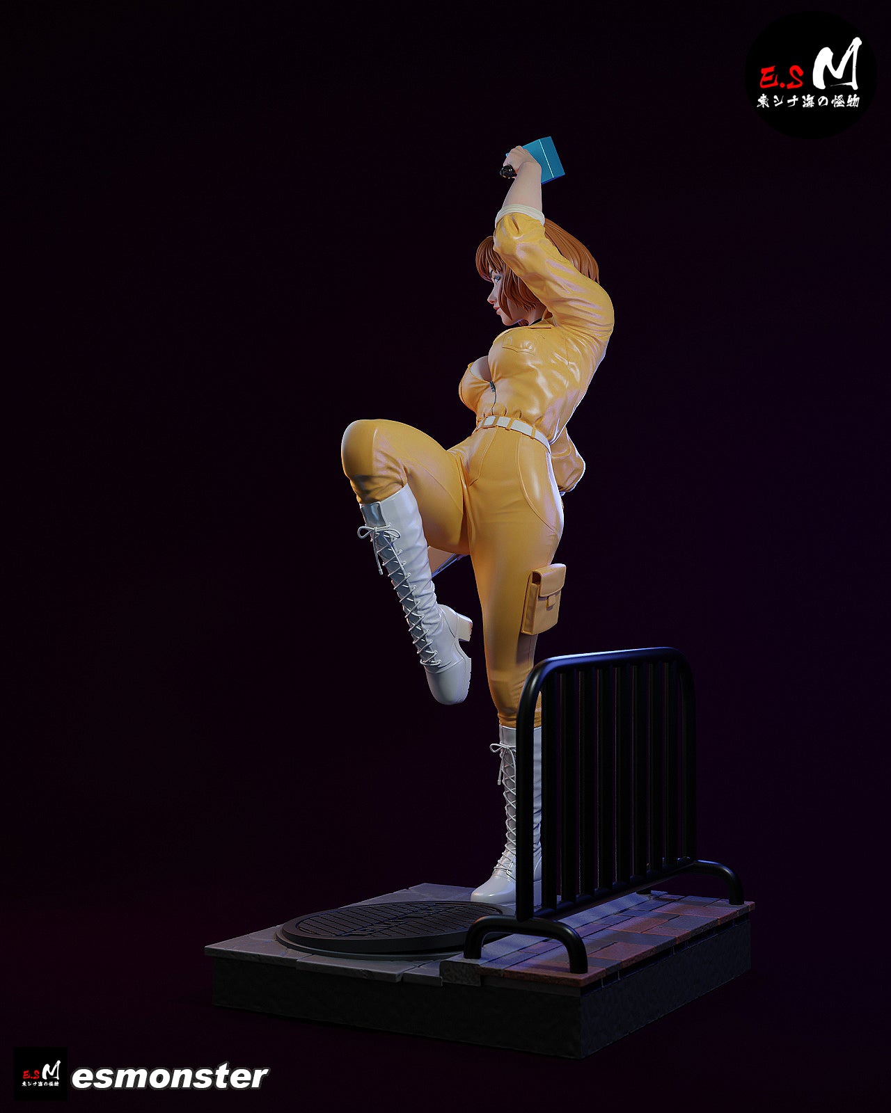 April O'Neil Pizza Style TMNT Cartoon Unpainted Resin Garage Kit (1/6-1/12)