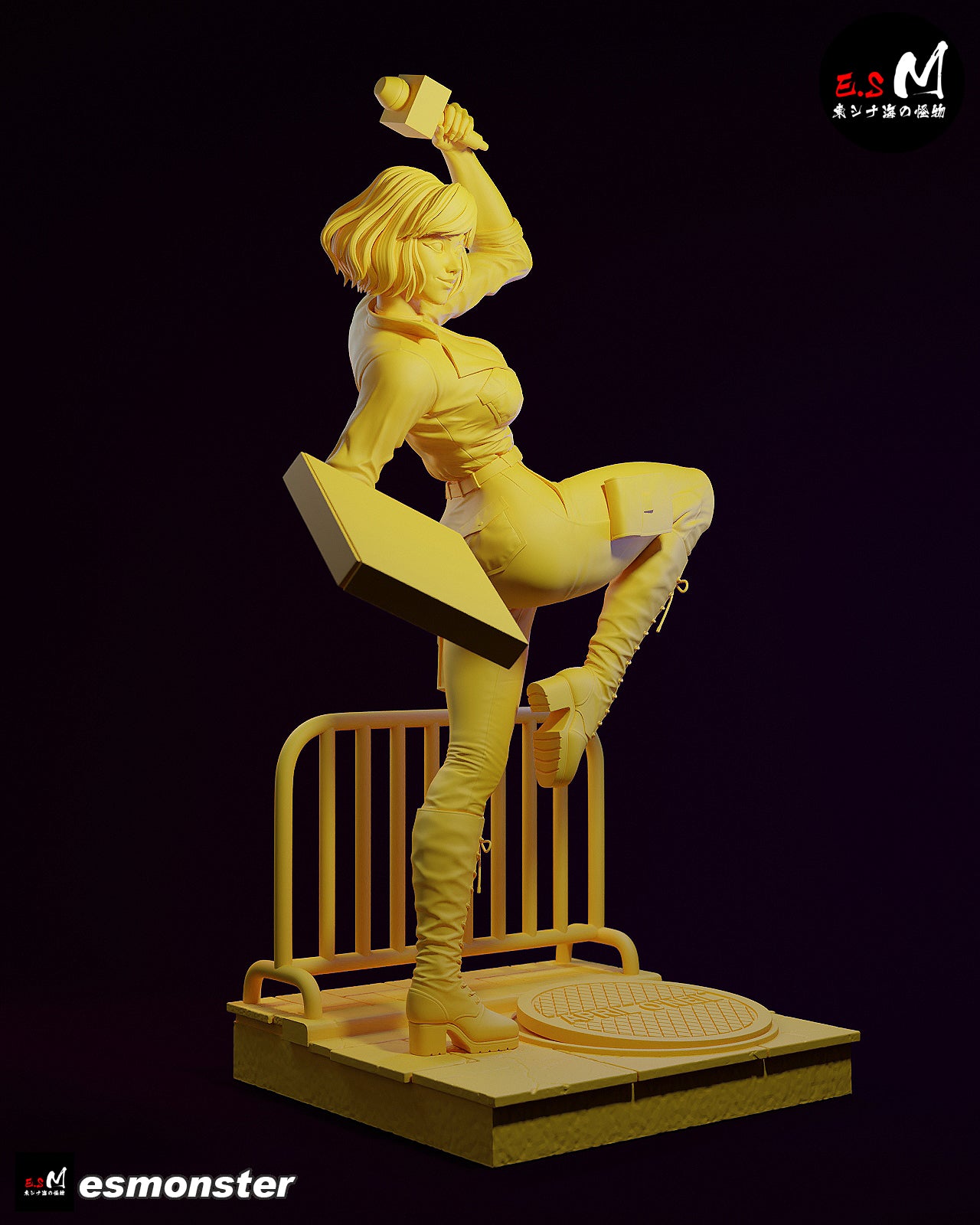 April O'Neil Pizza Style TMNT Cartoon Unpainted Resin Garage Kit (1/6-1/12)